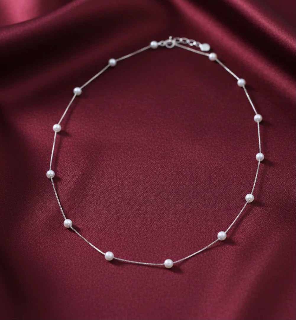 925 sterling silver pearl chain