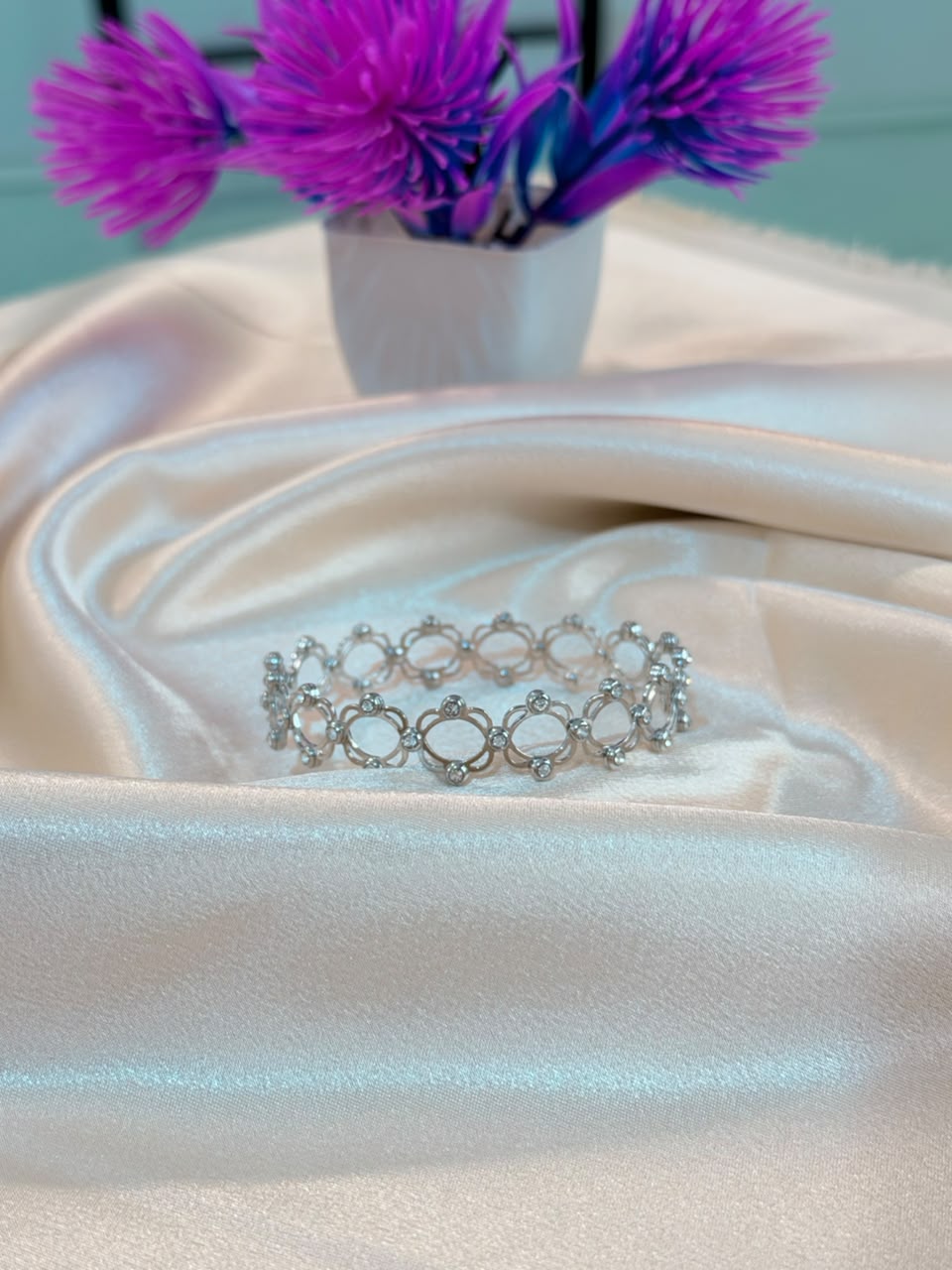 925 Silver Convertible Floral Lattice Ring/Bracelet