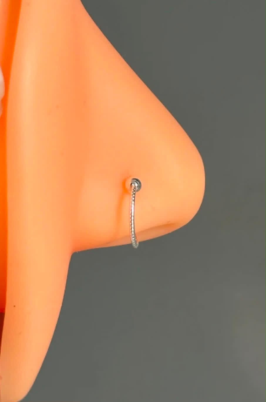 Silver Twisted Wire Nose Ring – Thin Hoop Nose Pin