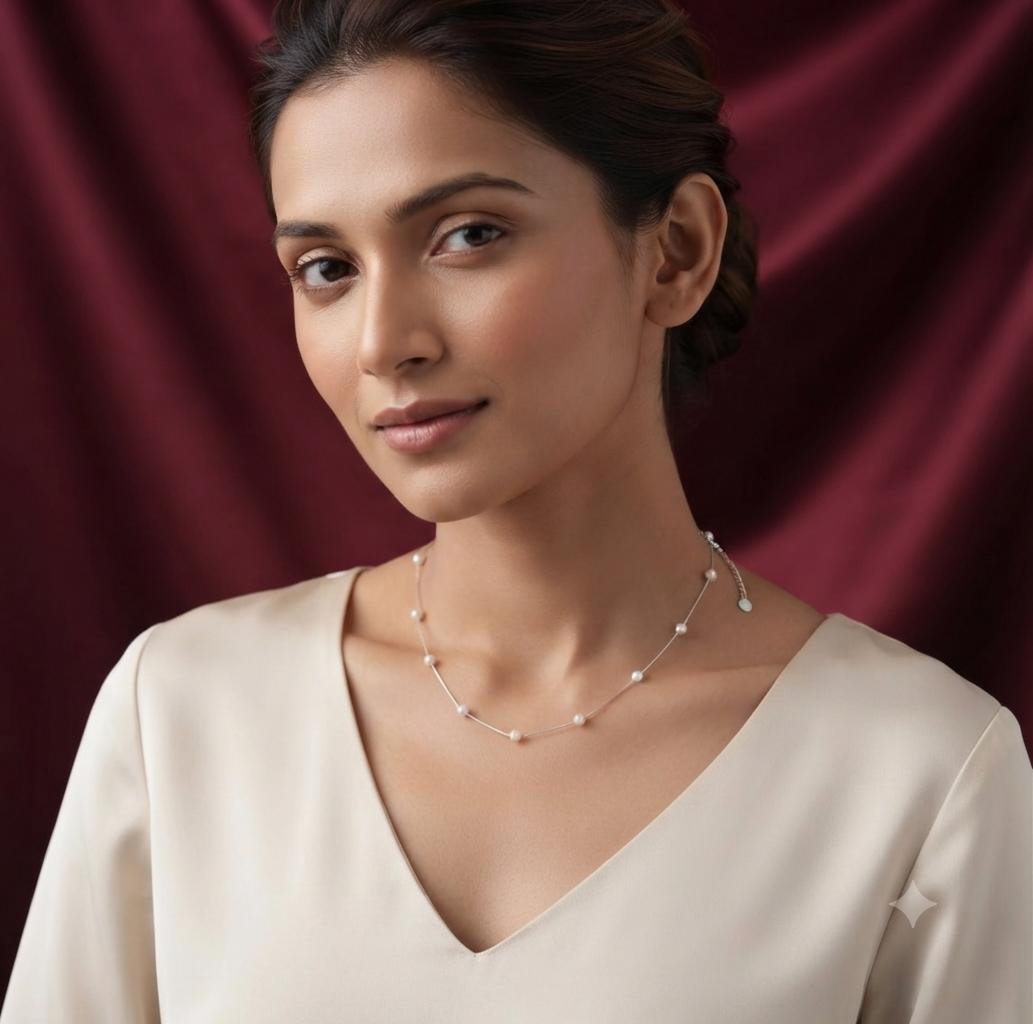 925 sterling silver pearl chain